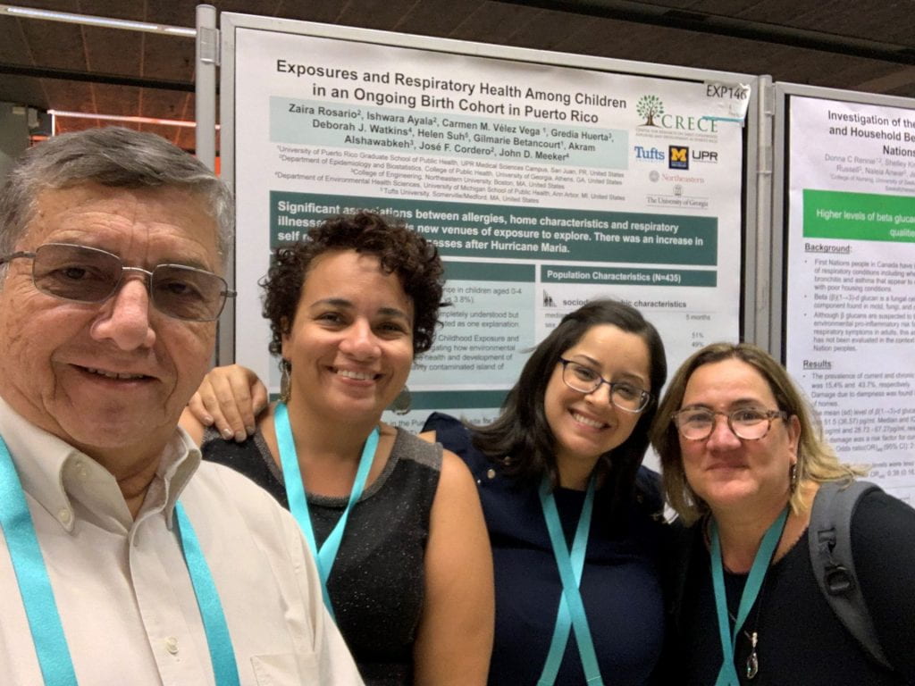 Dr. Jose Cordero, Zaira Rosario, Ishwara Ayala, and Dr. Carmen Velez-Vega at ISEE 2019
