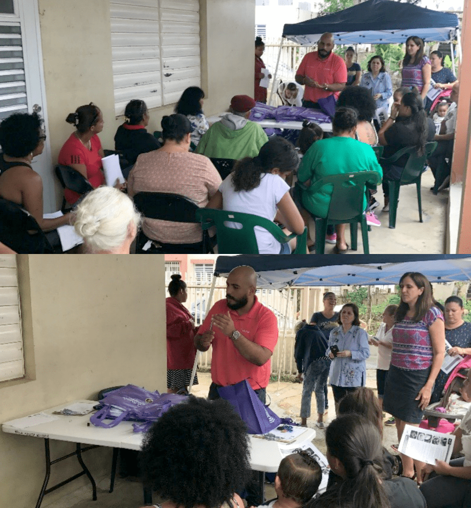 Trainee Hector Torres leading a community workshop on Mosquito Borne Illness Prevention on December 29th 2017